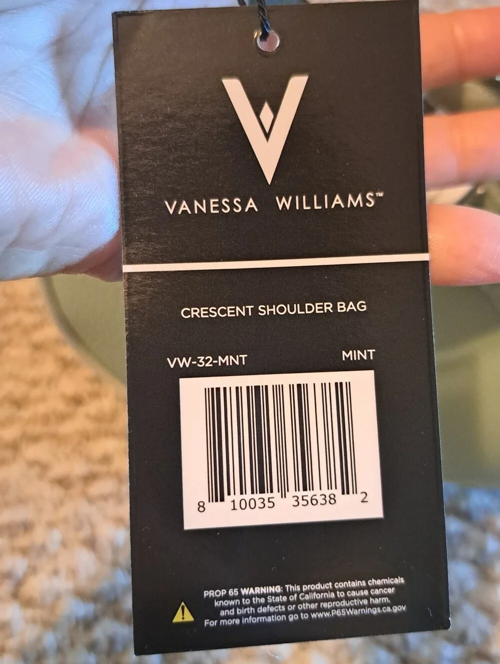 Vanessa Williams Mint Green Crescent Shoulder Bag | NWT